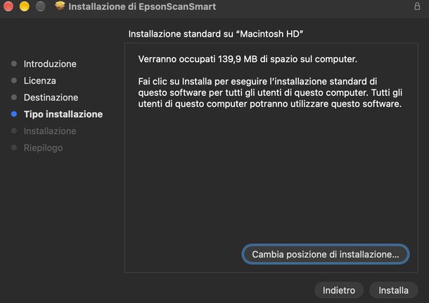Installare Epson ScanSmart Mac