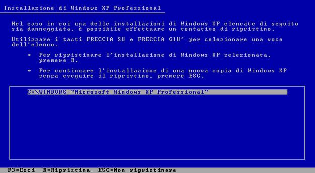 Come ripristinare Windows XP