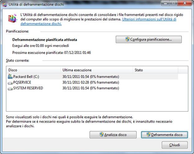Come deframmentare