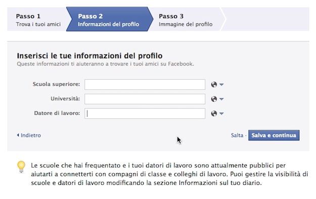 COME ENTRARE IN FACEBOOK visual data 2