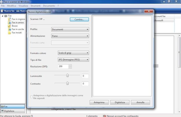 Scansione con Windows 7