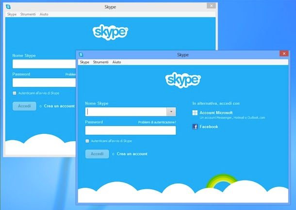 skype login with fb account