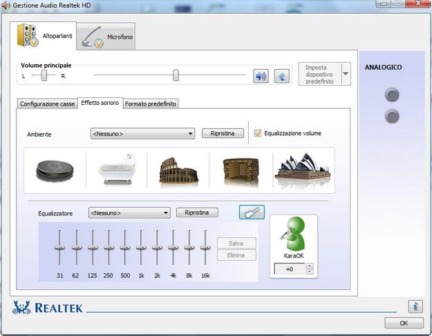 Gestione Audio Realtek