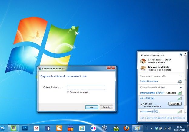 Collegarsi al Wi-Fi su Windows 7