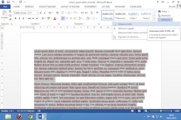 Come selezionare tutto su Word | Salvatore Aranzulla